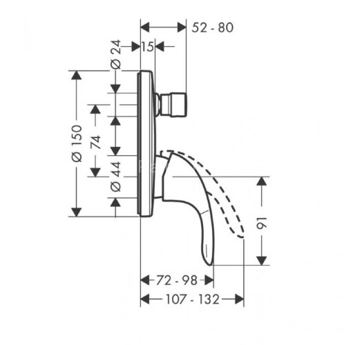 31744000 XX Focus E Смеситель для ванны, однорычажный, СМ