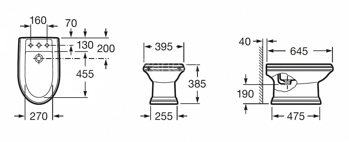 Х AMERICA Биде напольное, 645 мм (снято с производства)