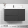Комплект Itana тумба с раковиной подвесная Roberto 100 с выдвижными ящиками, графит (CS00091330)