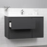 Комплект Itana тумба с раковиной подвесная Roberto 100 с выдвижными ящиками, графит (CS00091330)