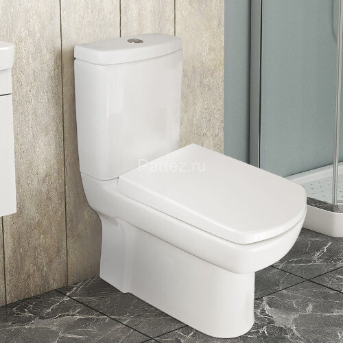 Унитаз-компакт Kale BASICS напольный, безободковый, в комплекте с бачком, сиденьем микролифт и армат
