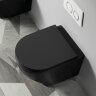 Унитаз подвесной Azario Grado 490х370х360 безободковый с сиденьем микролифт, черный матовый (AZ-0046