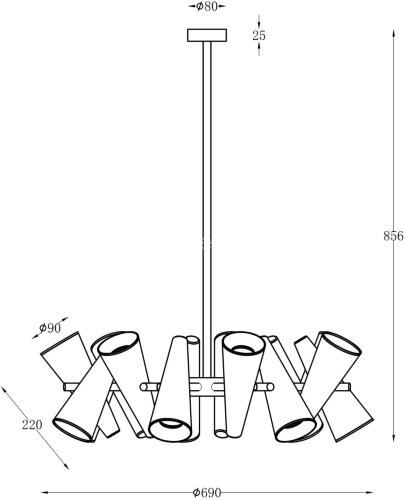 Потолочная люстра Maytoni MOD095PL-14BS