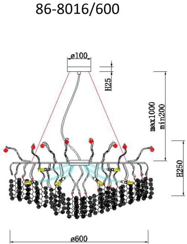 Подвесная люстра Garda Decor 86-8016/600