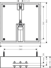26254180 Скрытая часть для Raindance E Air 1jet, 400 x 400 мм