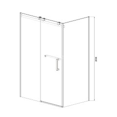 Душевое ограждение Azario VANCOUVER 1000х1200х2000 L, без поддона, прозрачное стекло 8 мм, цвет профиля серебро (AZ-NKF1131L 1000)