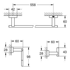 Набор аксессуаров Grohe Essentials Cube (40777001)
