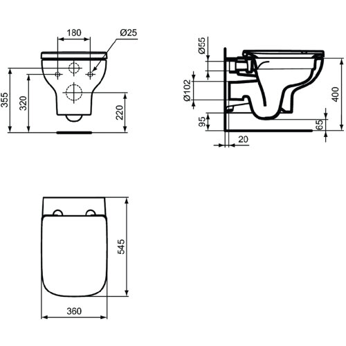 Комплект Ideal Standard ProSys 2.0 система инсталляции + унитаз с крышкой-сиденьем (RI471702)