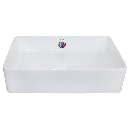 Раковина-чаша Creo Ceramique 500х350х120 накладная, прямоугольная, керамика, белый глянцевый (PU3500