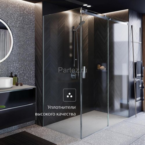 Душевая дверь Roca AREA раздвижная 140х200, толщина полотна 8мм правая, цвет профиля хром