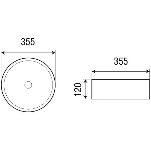 Раковина-чаша Azario 355х355х120 накладная, круглая, коричневый мраморный (AZ-3134-M830)