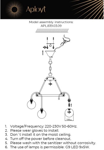 Подвесная люстра Aployt APL.839.03.09