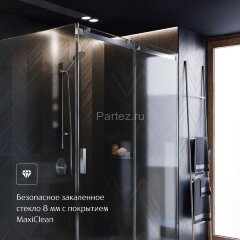 Душевая дверь Roca AREA раздвижная 160х200, толщина полотна 8мм левая, цвет профиля хром