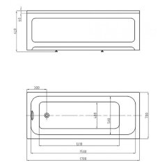 Ванна акриловая AZARIO BELLA прямоугольная 170*70 см (AV.0020170)