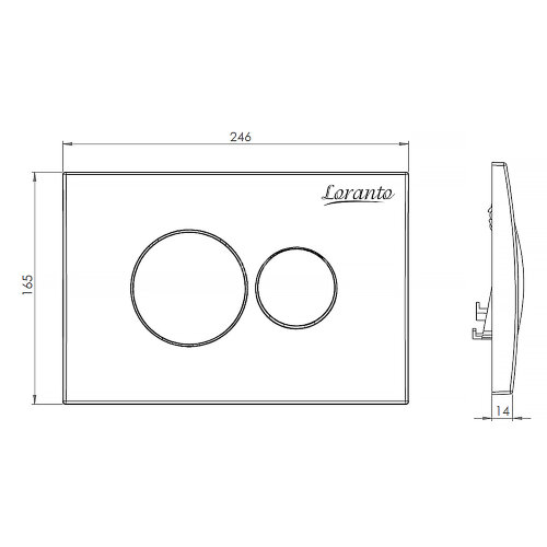 Кнопка смыва Loranto механическая, двойная, белый глянец