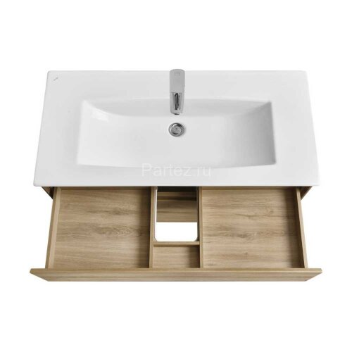 Тумба под раковину Aquaton Либерти 100, 2 ящика, дуб эльвезия (1A279601LYC70)