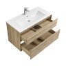 Тумба под раковину Aquaton Либерти 100, 2 ящика, дуб эльвезия (1A279601LYC70)