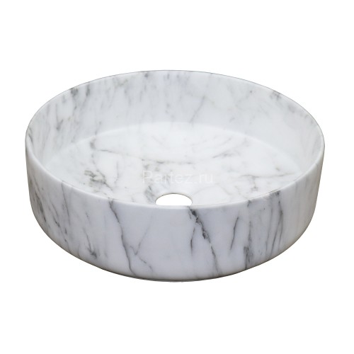 Раковина-чаша Azario 355х355х120 накладная, круглая, светлый мраморный (AZ-3134-M820)