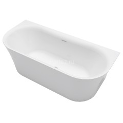 Ванна акриловая Azario ENGELS 1800x750x580 пристенная, в комплекте с сифоном и металлической рамой (