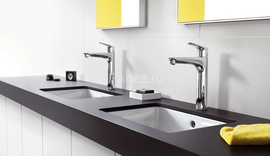 31608000 Focus Смеситель для раковины 190, однорычажный, со сливным гарнитуром