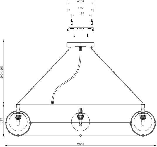 Подвесная люстра Maytoni MOD312PL-12GCH