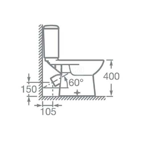 Унитаз-компакт Roca ACCESS, косой выпуск, c сиденьем микролифт (7.34P2.3.900.Y)