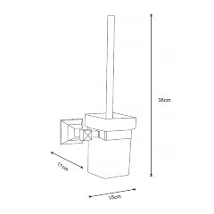 Ёрш подвесной AZARIO ALTRE со стеклянной колбой, черный матовый (AZ96013B)
