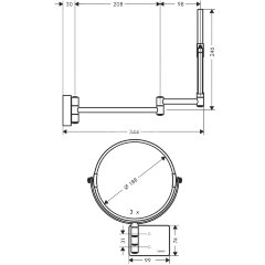 Косметическое зеркало Hansgrohe AddStoris, Черный (41791340)