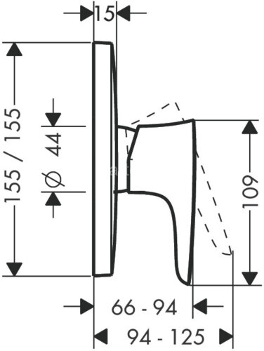 15665000 PuraVida Смеситель для душа, однорычажный, СМ