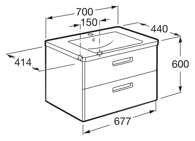 Модуль для раковины Roca Gap, подвесной, с доводчиками, белый (Z.RU93.0.273.3)