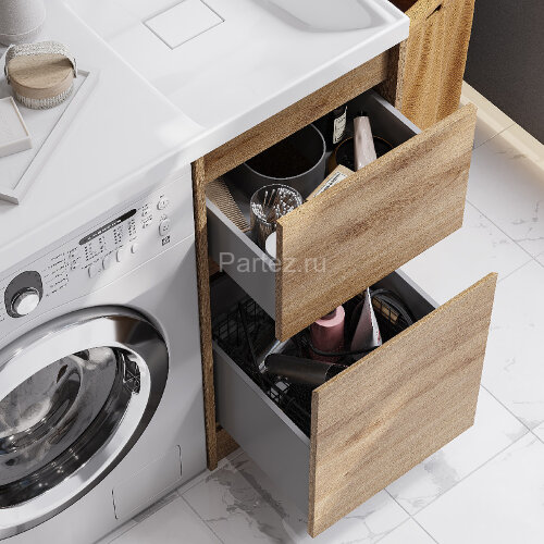 Тумба под раковину Aquaton Лондри 40 без фасада, дуб Сантана (1A267001LH0C0)