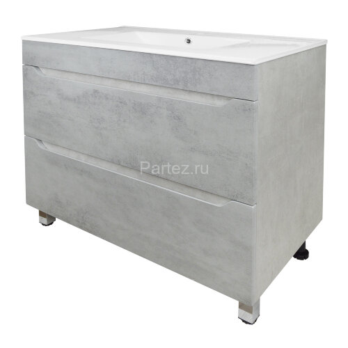 Комплект тумба Loranto Florena 80 810х470х810 напольная, с раковиной Azario Leon, светлый бетон (CS0