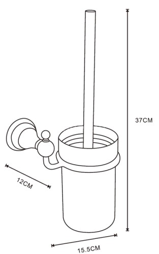 Ёрш Azario ELVIA подвесной с керамической колбой, бронза (AZ-91113Q)