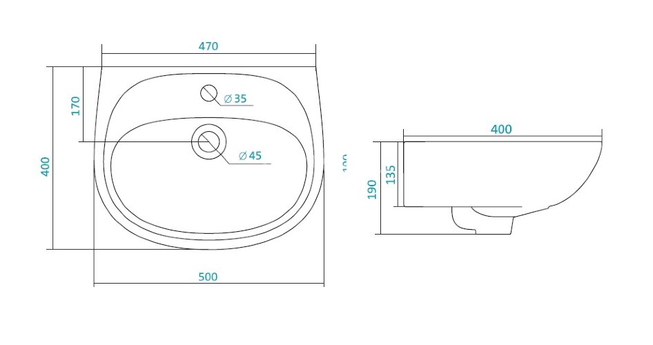 Раковина Santek "Анимо -50", белая (1.WH11.0.496)