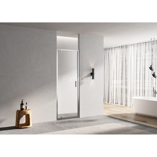 Душевая дверь Azario MILTON распашная 80х200, толщина полотна 6мм универсальная, цвет профиля серебро
